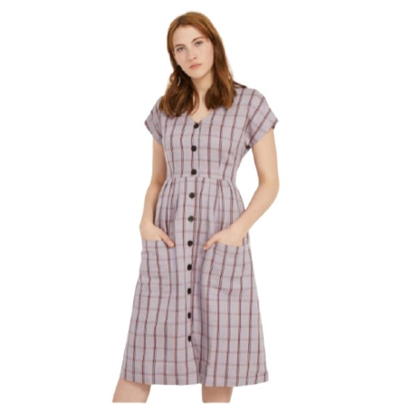 Frank & Oak Dresses & Skirts - NWT Frank and Oak Linen-Tencel Plaid Midi Dress